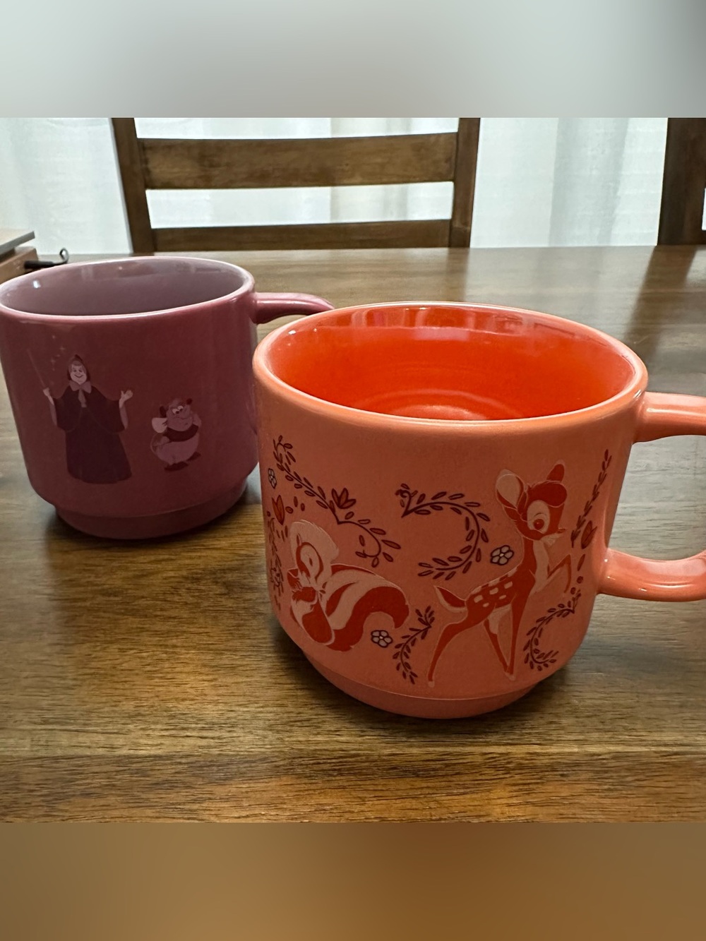 Disney Wisdom Stackable Mug Set Bambi Thumper and Cinderella Fairy Godmother - Picture 3 of 9